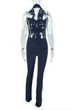 Draped Neckline Pants Set