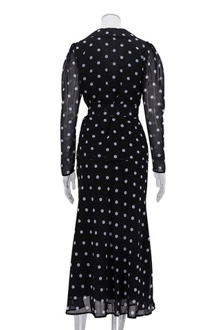 Polka Dot Wrap Skirt Set