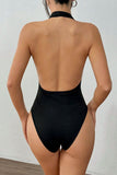 Deep V-Neck Halter Bodysuit