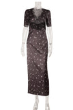Lace-Trim Polka Dot Midi Dress