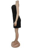 Strapless Double-Breasted Casual Dress