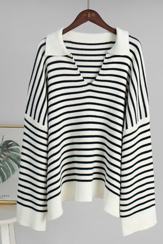 Striped V-Neck Sweater