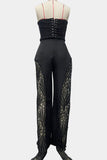 Strapless Lace Cutout Pants Set