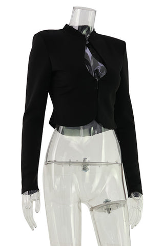 Chic Open-Front Crop Jacket