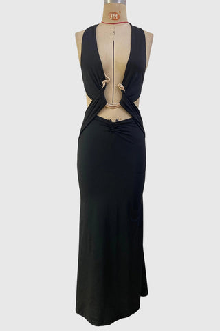 Cutout Halter Maxi Dress