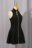 Zip-Front Casual Dress