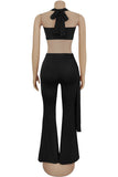 Halter Top & Wide-Leg Pant Set
