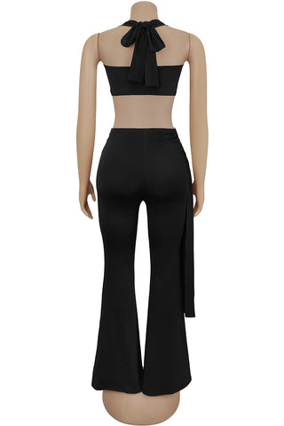 Halter Top & Wide-Leg Pant Set