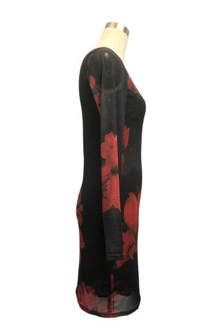 Floral Long-Sleeve Casual Dress