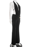 Halter Neck Top and Flared Pants Set