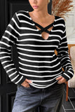 Cut-Out Striped Sweater