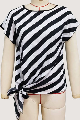 Striped Tie-Front Tee