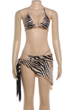 Stylish Bikini Set with Wrap Skirt