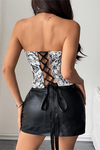 Strapless Floral Bustier Top