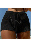 Crochet Drawstring Casual Shorts