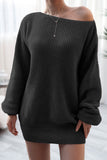 Off-Shoulder Knit Casual Dress