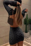 Open-Back Knit Mini Dress