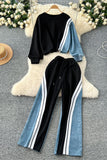 Striped Sweatshirt and Jogger Set