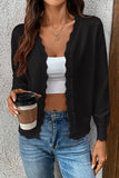 Scalloped Edge Button Cardigan