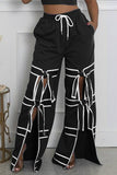 Tie-Detail Wide-Leg Casual Pants