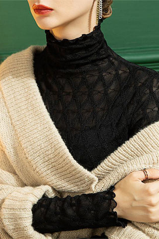 Lace High-Neck Blouse