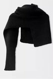 Asymmetrical Ribbed Shrug Cardigan