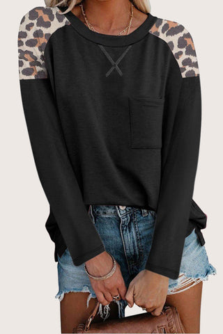 Leopard Print Shoulder Blouse