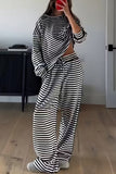Striped Relaxed-Fit Pants Set