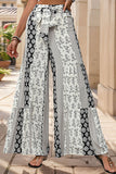 Wide-Leg Printed Casual Pants