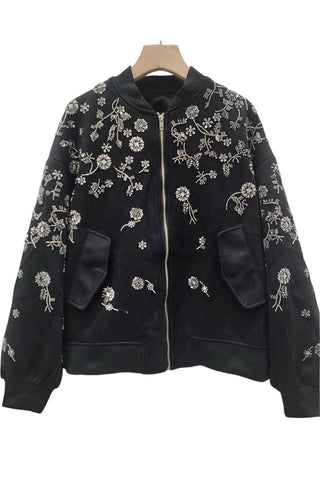 Floral Detail Bomber Jacket