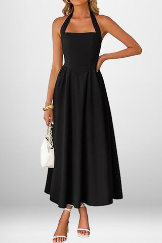 Halter-Neck Midi Dress