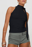 High Neck Tie Detail Tank Top