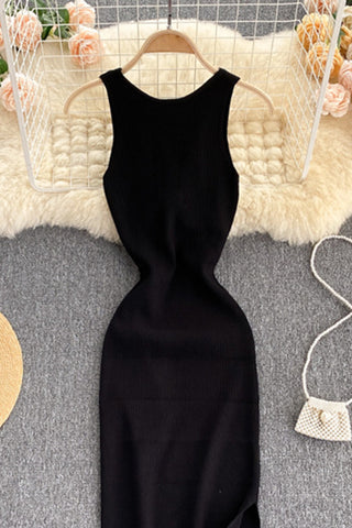 Knot Front Ribbed Dress