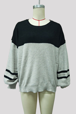 Striped Sleeve Knit Sweater