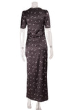 Lace-Trim Polka Dot Midi Dress