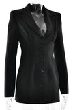 Structured Button-Front Blazer