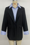 Striped Classic Blazer with Layered Look
