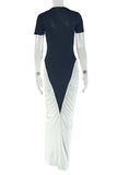 Asymmetric Panel Maxi Dress