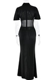 Elegant High-Neck Evening Gown