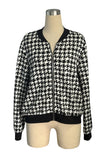 Houndstooth Zip-Up Jacket