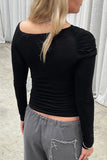 Twist-Front Long Sleeve Tee