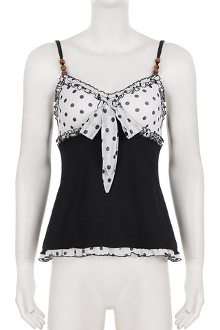 Polka Dot Tank with Bow Accent