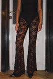 Sheer Lace Casual Pants