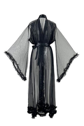 Sheer Layered Blouse with Waist Tie