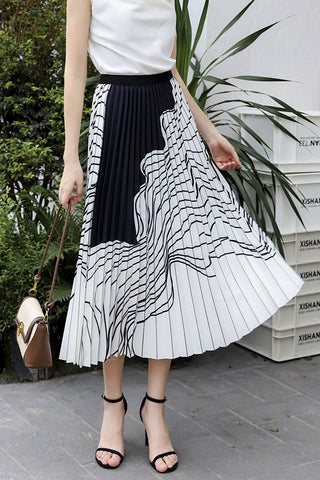 Flowing Pleated Midi Skirt