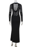 Sheer Sleeve Evening Gown