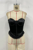 Strapless Lace Trim Camisole