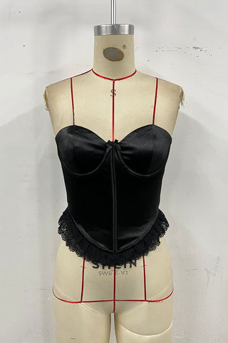 Strapless Lace Trim Camisole