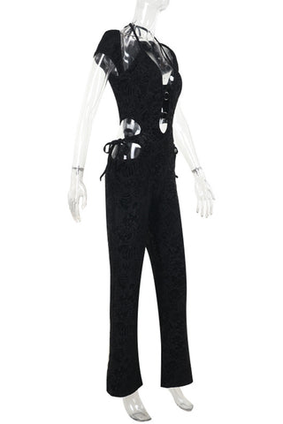 Lace-Up Cutout Jumpsuit