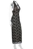 Elegant Halter Lace Evening Dress
